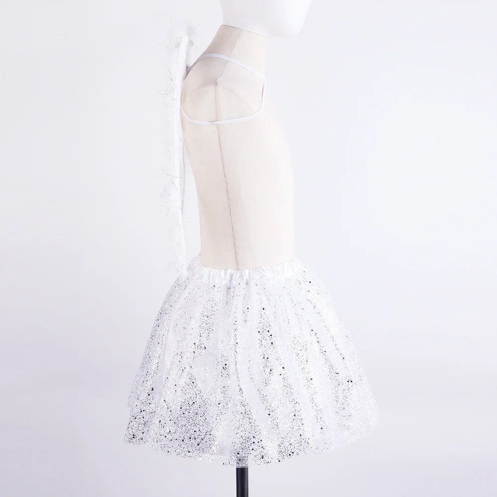 Halloween & Day of the Dead Baby Girl Angel Costume White Angel Cosplay Skirt Set Angel Makeup