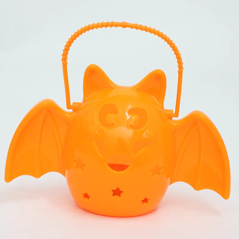 Halloween & Day of the Dead Trick or Treat Party Portable Halloween Light Emitting Diode Bat Pumpkin Lantern Festive Tabletop Decorations