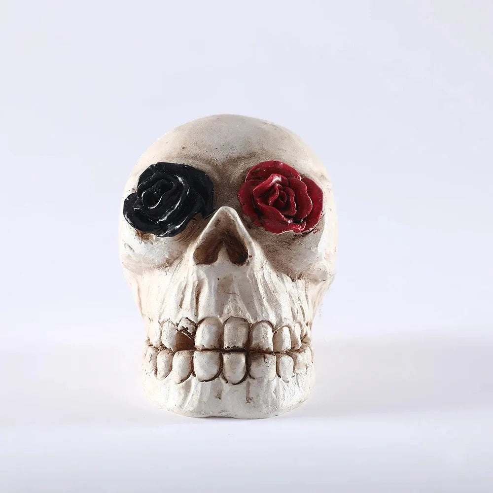 Halloween &amp; Day of the Dead High Quality Rose Skeleton Light Day of the Dead Atmosphere Light Emitting Diode Table Decoration Realistic Human Halloween Resin Counterfeit Coors Light 
