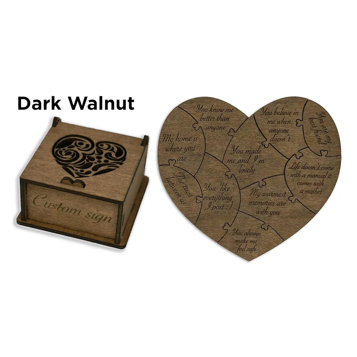Wedding Party 0 Novelty Customized Wood Heart Puzzle Set Personalized Gift Love Your Wood Box Family Events