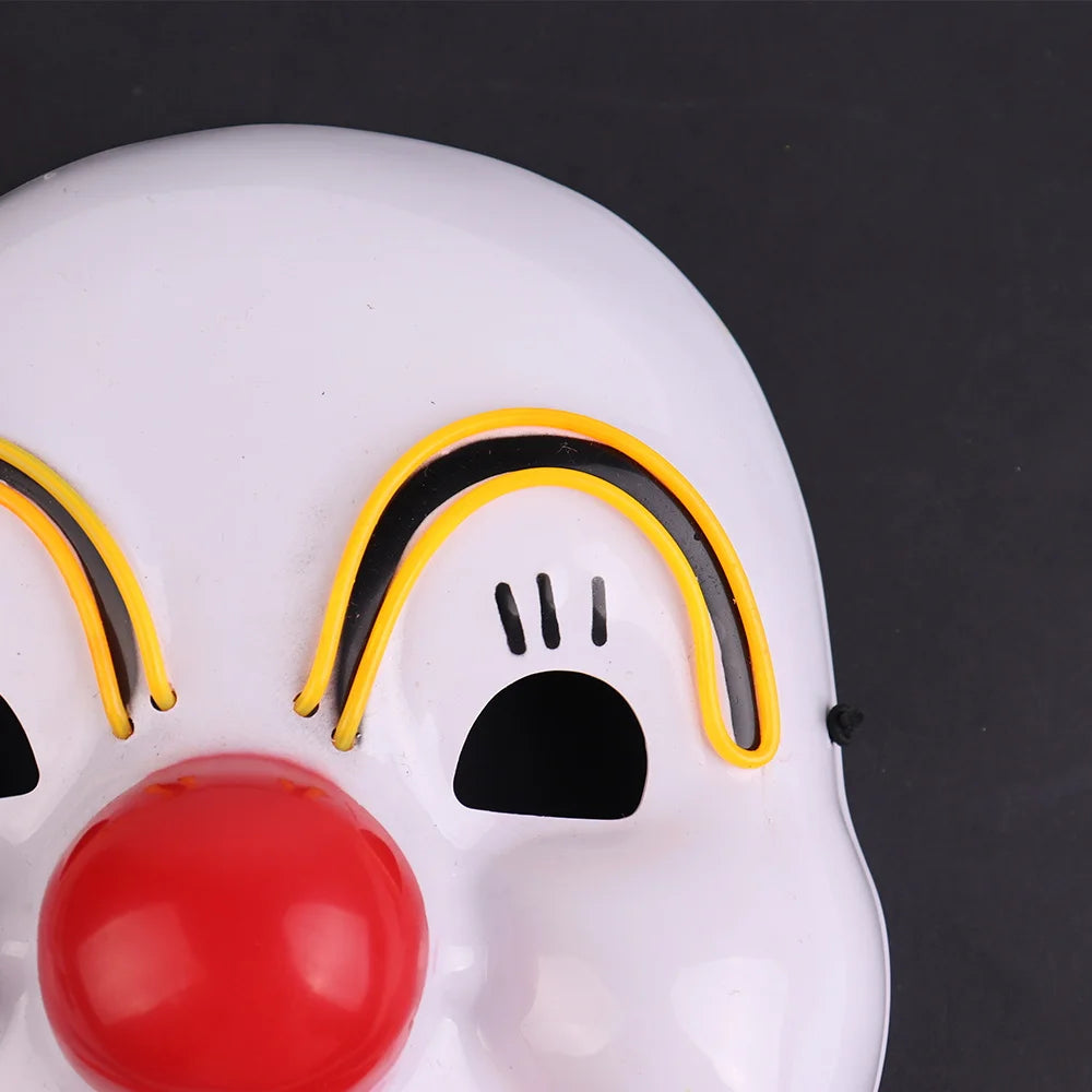 Halloween & Death Day LED Custom Color Horror Freak Carnival Halloween Party Supply Mask Versatile Movie Clown Cosplay Plastic Mask Versatile Party Mask