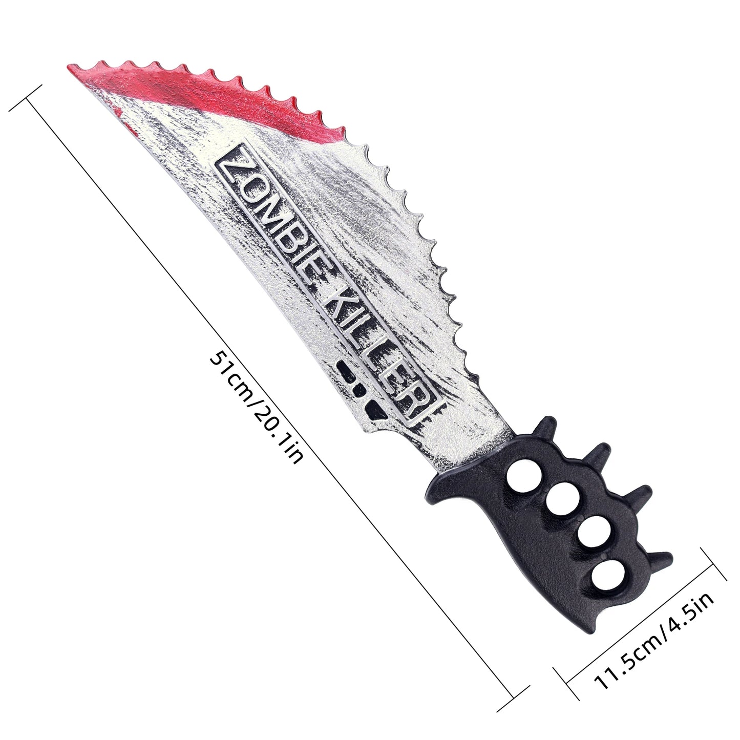 Halloween & Death Day 50 * 11cm Halloween Costume Ball Party Supply Zombie Knife Weapon Costume Accessories Plastic Horror Halloween Serrated Knife