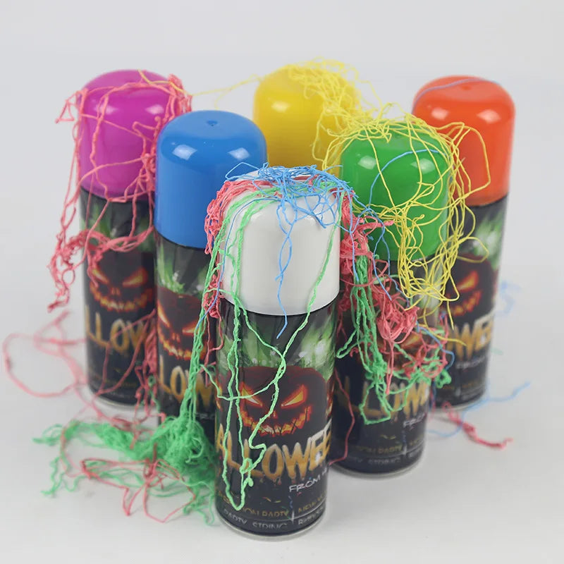 Halloween & Day of the Dead Halloween Party Decorations Colorful Nontoxic Silly Strings Spray Wedding Party Holiday Celebration