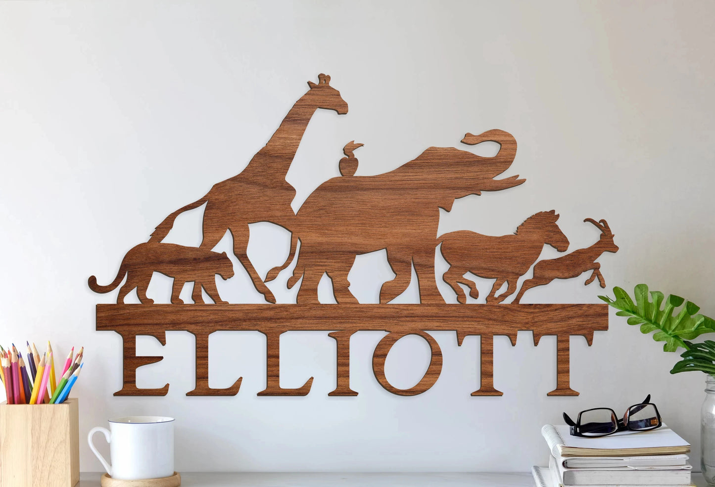 Wooden Holiday Name Signs Christmas Wall Decor Laser Cut Christmas Name Signs Custom Christmas Gifts