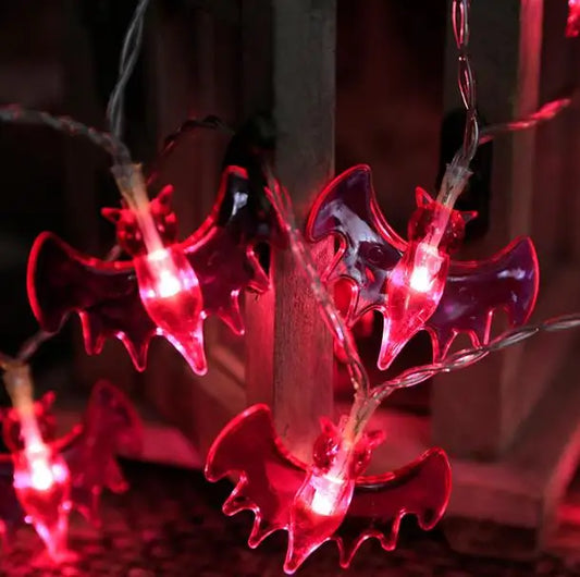 Halloween & Day of the Dead Light Emitting Diode 3M 20 Lights Battery with Flash Halloween Festival Room Outdoor Party Decorations Hanging Halloween Bat Decorations Light Strings