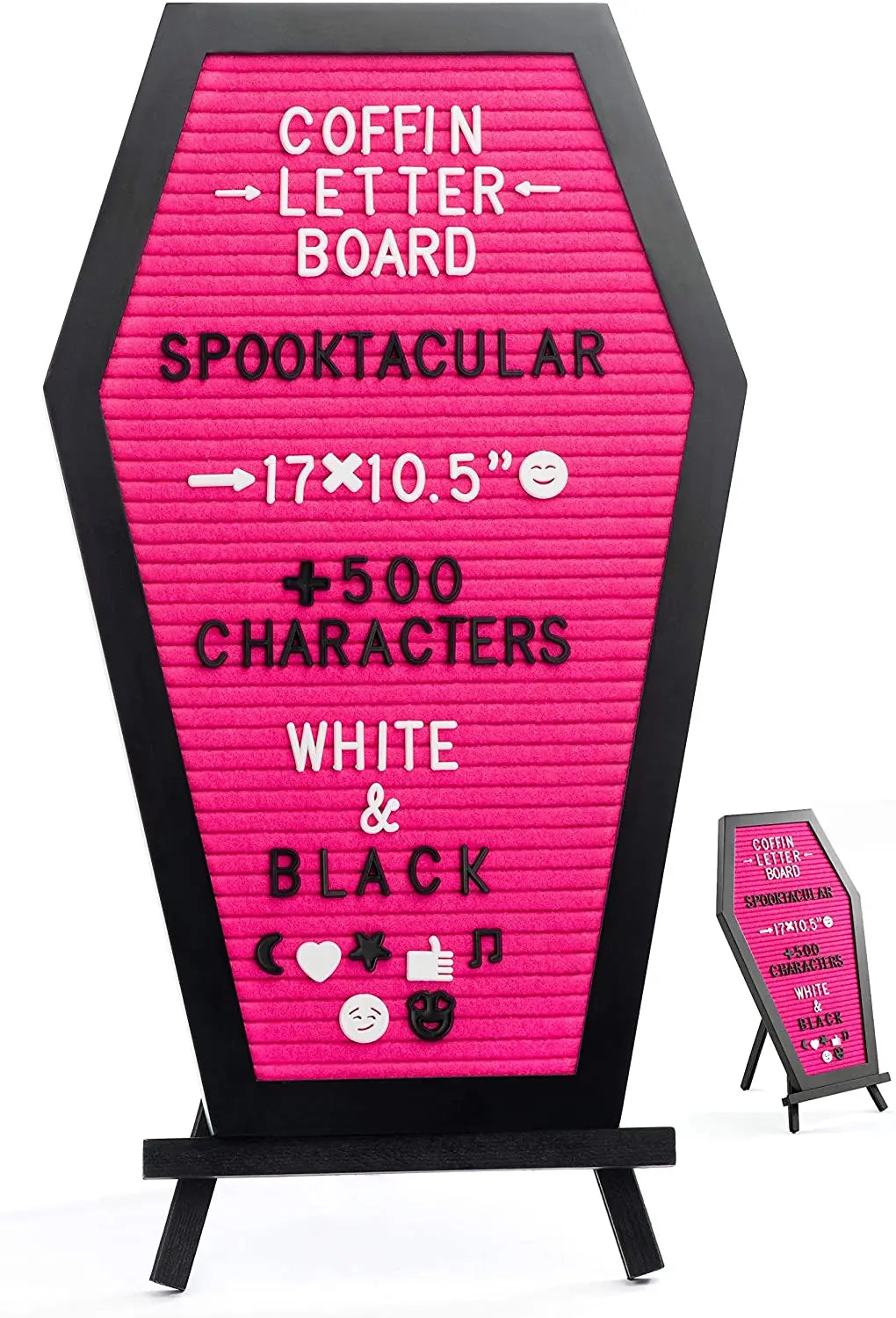 Wooden Crafts, Ghost Goth Halloween Wall Donuts Message Board Family Variable Characters Black Stand Hanger Pink Felt Coffin Letter Board