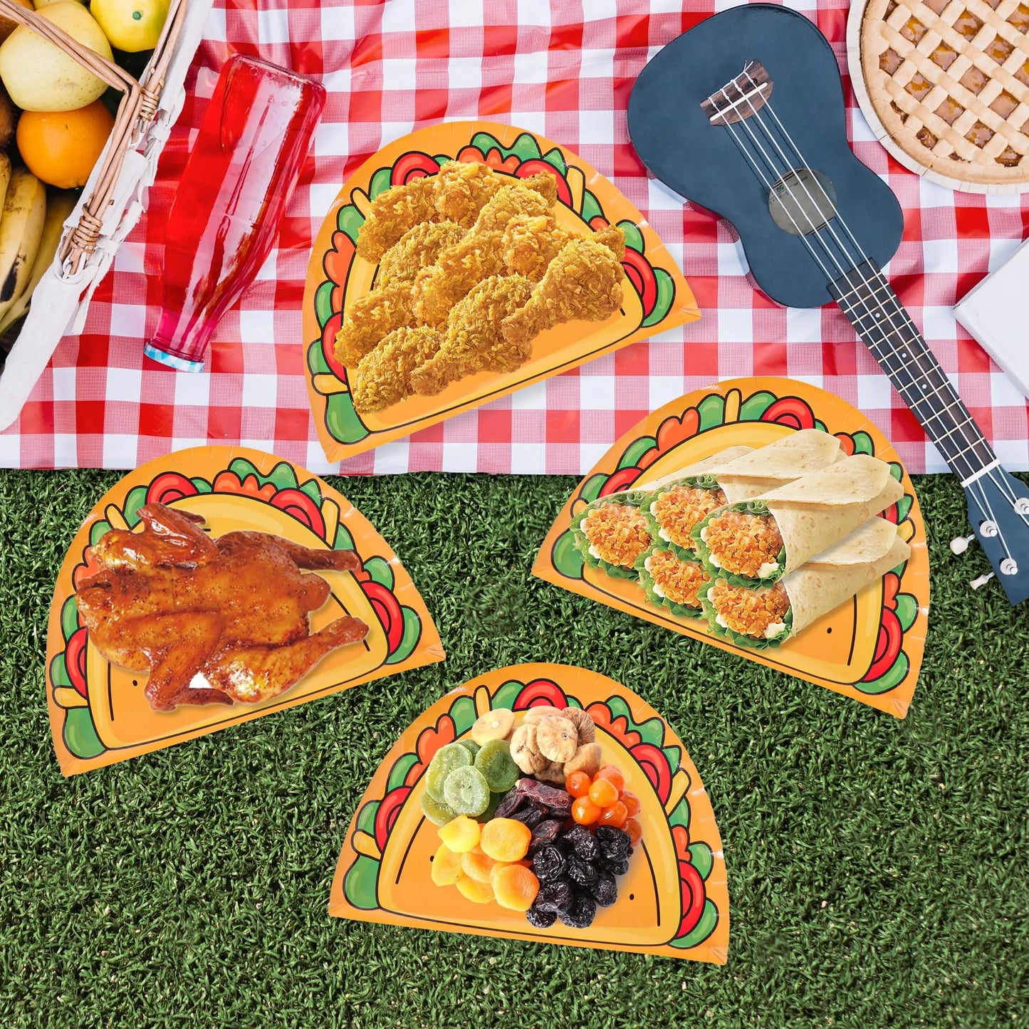 Birthday Party 5pcs Taco Paper Plate Mexican Birthday Party Board Carnival Party Decorations Mayo Carnival Party Paper Plate