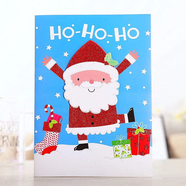 Creative and cute 3D printed music Christmas card with lights holiday celebration gift card