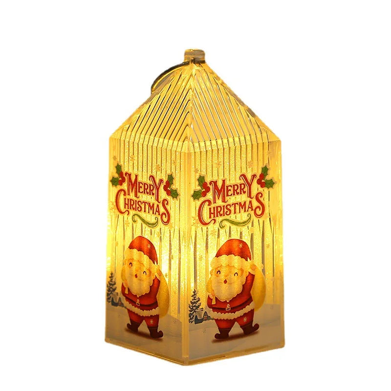 Light Emitting Diode Christmas Crystal Light Candlestick Light Emitting Diode Light Night Light Snowman Decoration Desktop Christmas Light Emitting Diode Light