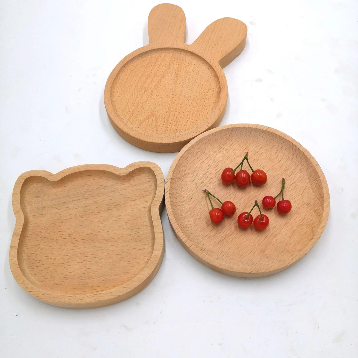 Wooden Crafts, Eco-Friendly Wooden Animal Shape Plate Natural Bamboo Cat Plate Tray