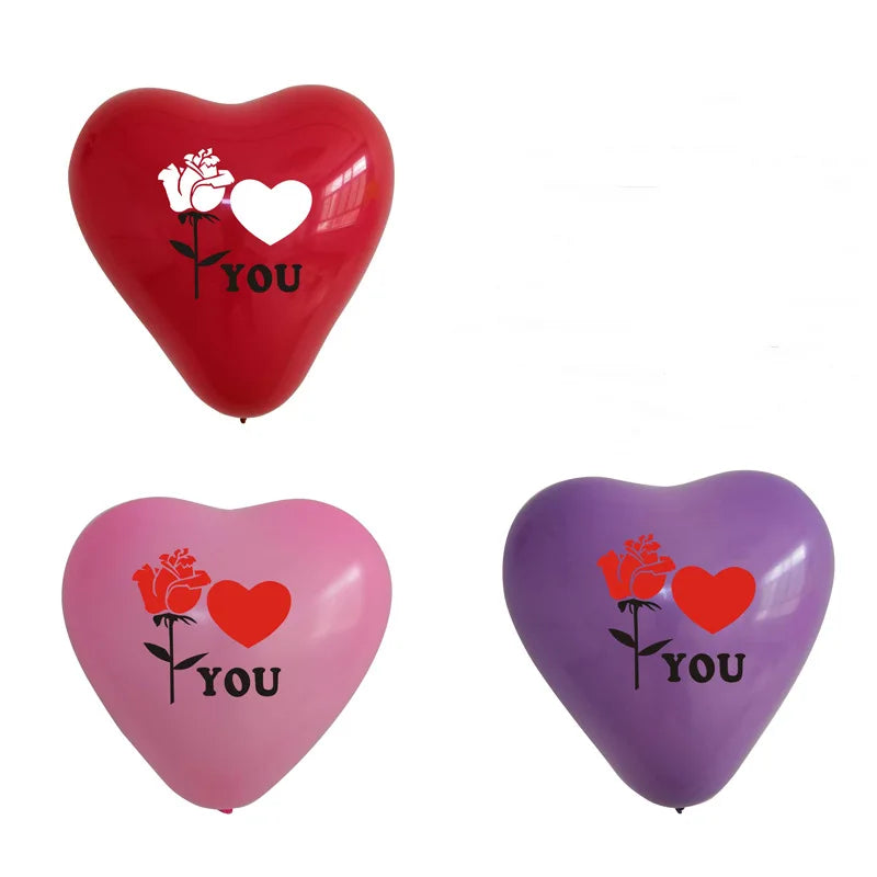Wedding Party 0 Wholesale Thickened Heart I Heart You Love Balloons Wedding Proposal Heart Printed Balloons Valentine's Day Balloons