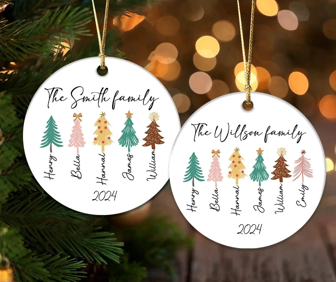 Family Christmas Ornament Personalized Family Stockings Ornament Design Tree Christmas Bundle Ornament Customization