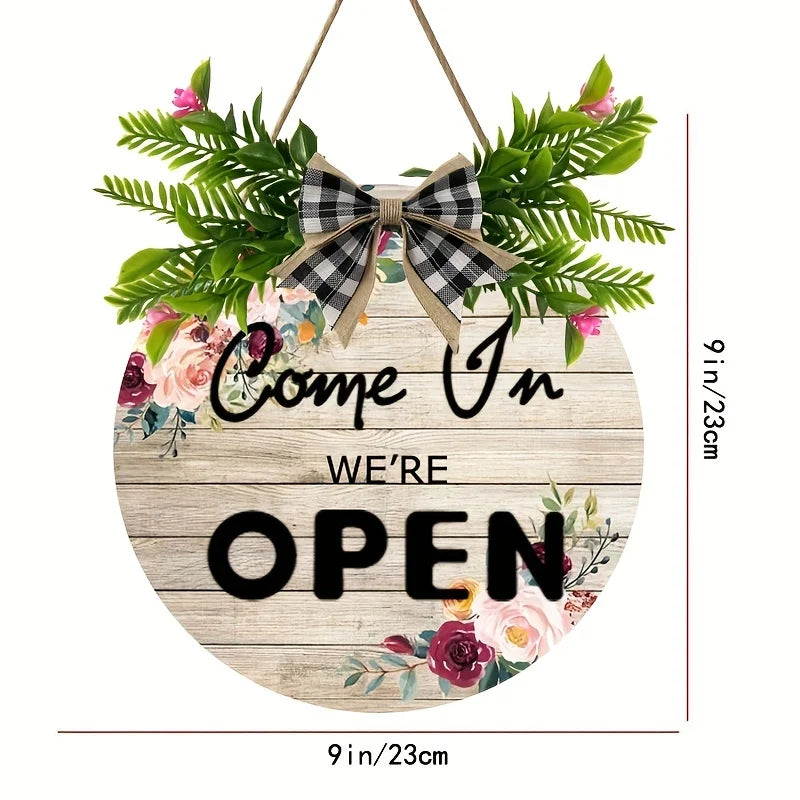 Wooden crafts, signs, slogans, round boards, signs, house decoration, wall ornaments, craft signs, decoration, wooden hanging, home holiday decoration