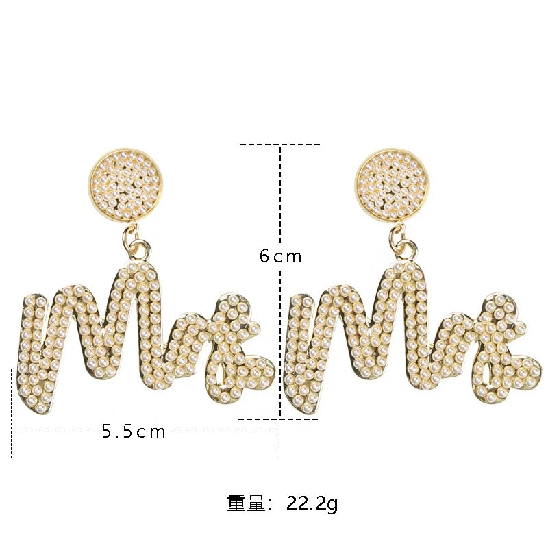 Bachelorette Party 1 Single Earrings Seed Beads Wedding Dress Earrings Bridal Earrings