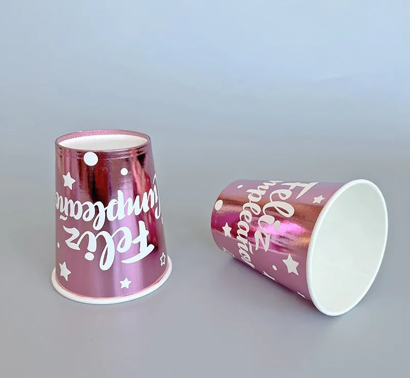 Birthday Party 2 Wholesale 9oz Paper Cup Party Disposable Color Birthday Party Paper Cup Holiday Celebration Paper Cup