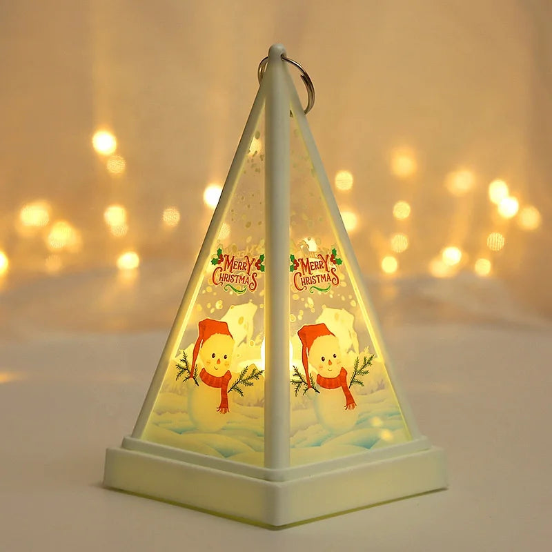Light Emitting Diode Christmas Crystal Light Candlestick Light Emitting Diode Cone Light Night Light Snowman Decoration Desktop Christmas Light Emitting Diode Light