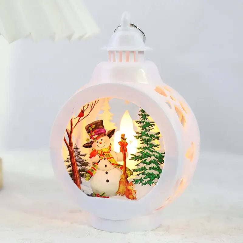 Light Emitting Diode Christmas Plastic Lantern Candlestick Light Emitting Diode Light Night Light Snowman Decoration Christmas Tabletop Light Emitting Diode Lantern