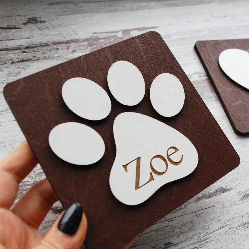 Pet Festival, Personalized Paw Prints Scrabble Paw Prints Logo Dog Gifts Claw Wood Jewelry