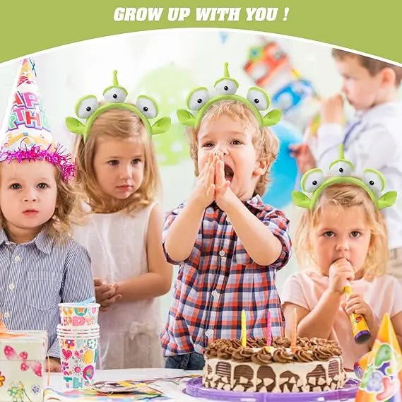 Birthday Party 2 Three-Eyed Alien Monster Headband Plush Cute Headband Headgear Halloween Party Girls Kids Show