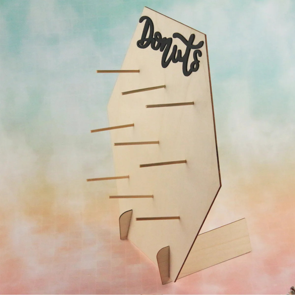 Wooden Crafts, Fashion Hexagonal Wooden Donut Holder Wedding Accessories Birthday Party Home Crafts Wooden Decorations Holder Donut