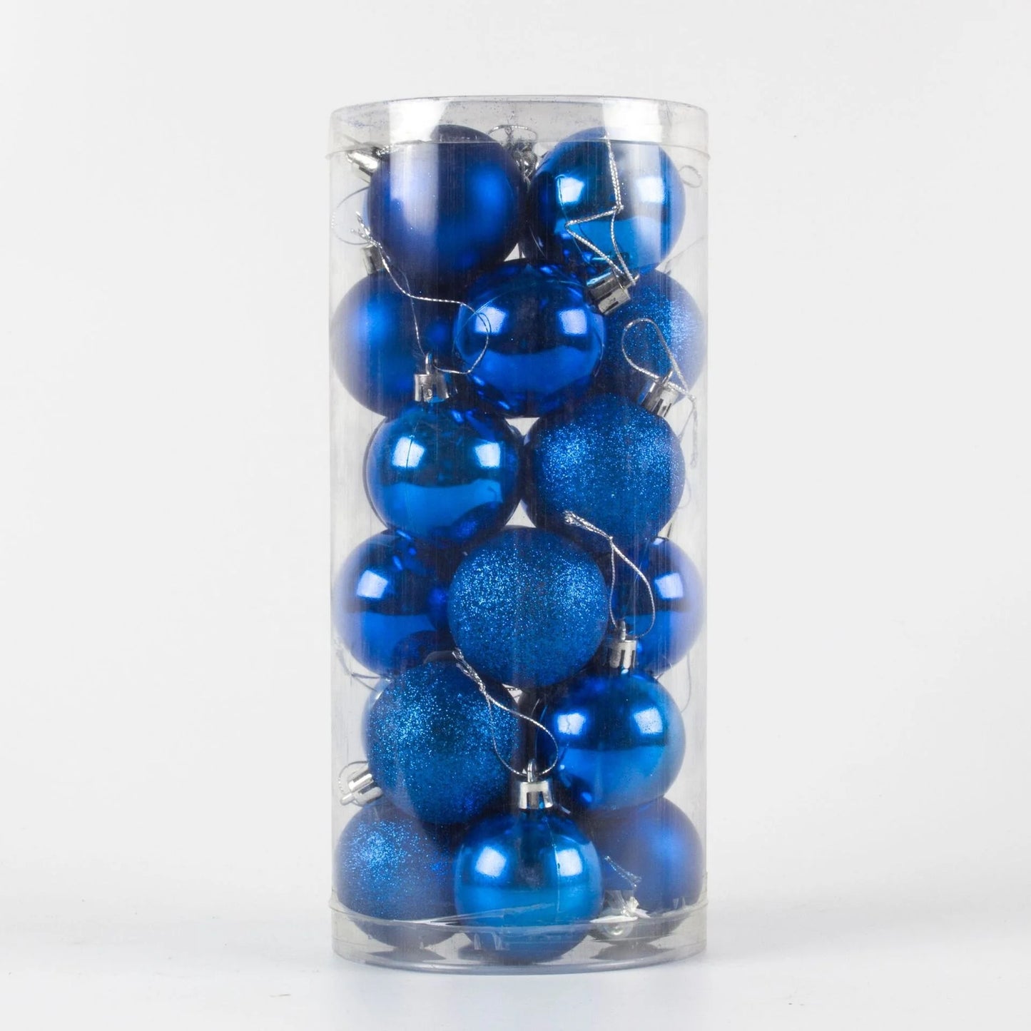 30Pcs 6CM popular flash custom wholesale Christmas supplies blue and white Christmas tree ball decoration