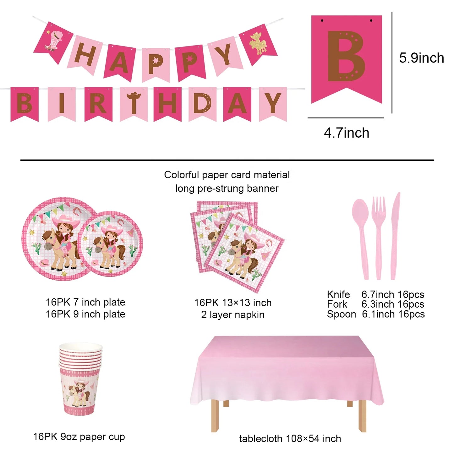 Birthday Party 2 Cowboy Children's Birthday Decoration Western Party Ornaments Supplies Western Cowboy Horse Birthday Set Wild Western Cowboy Birthday Decoration