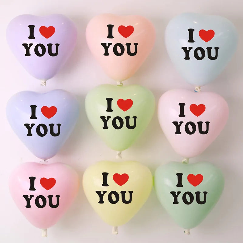 Wedding Party 0 Wholesale Thickened Heart I Heart You Love Balloons Wedding Proposal Heart Printed Balloons Valentine's Day Balloons