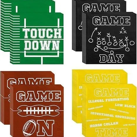 Custom design 50 pieces double-layer Super Bowl themed sports party disposable napkin supplies