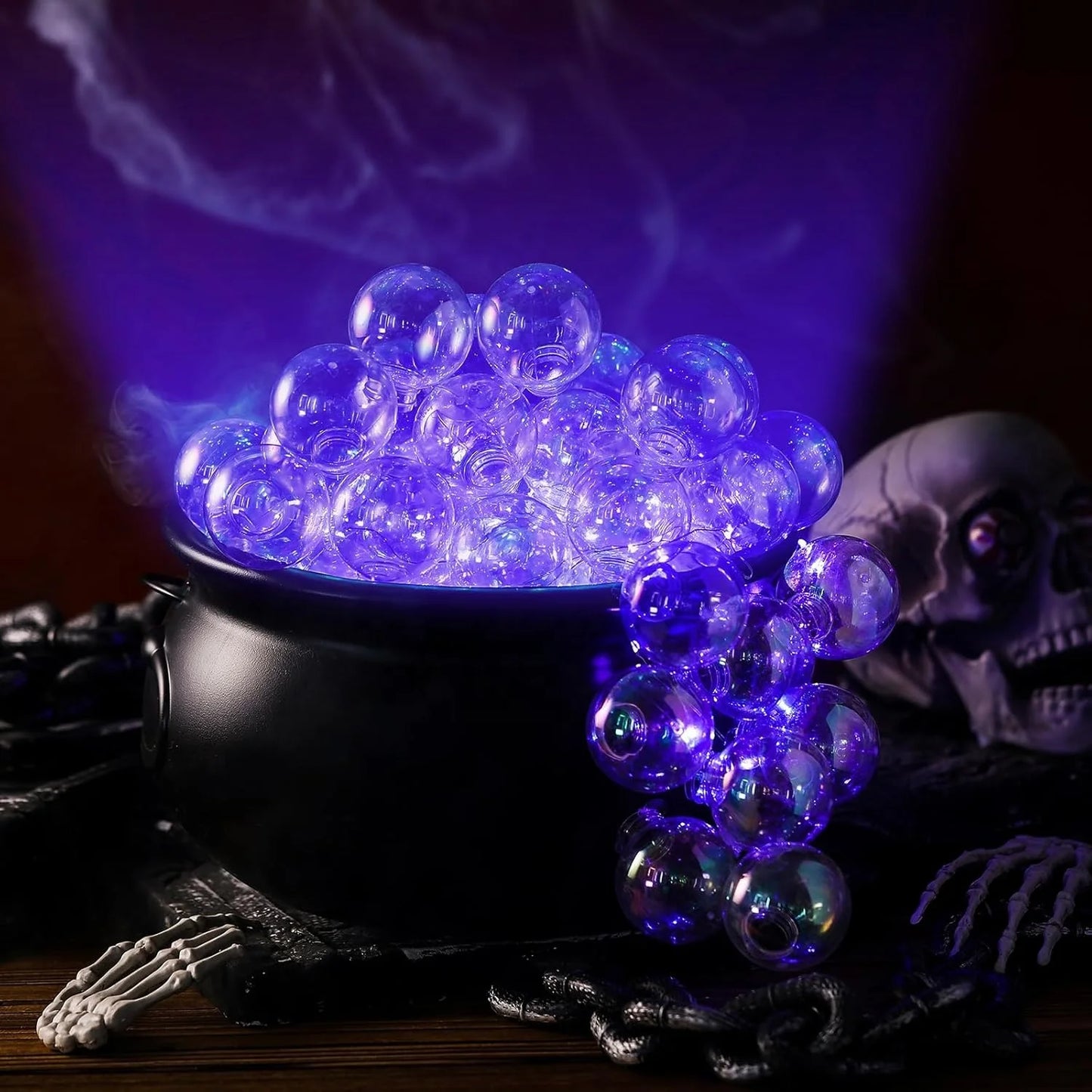 Halloween & Death Day Novelty Halloween Decorations Interior DIY Sparkling Cauldron Set Black Plastic Bowl Hocus Pocus Party Decoration