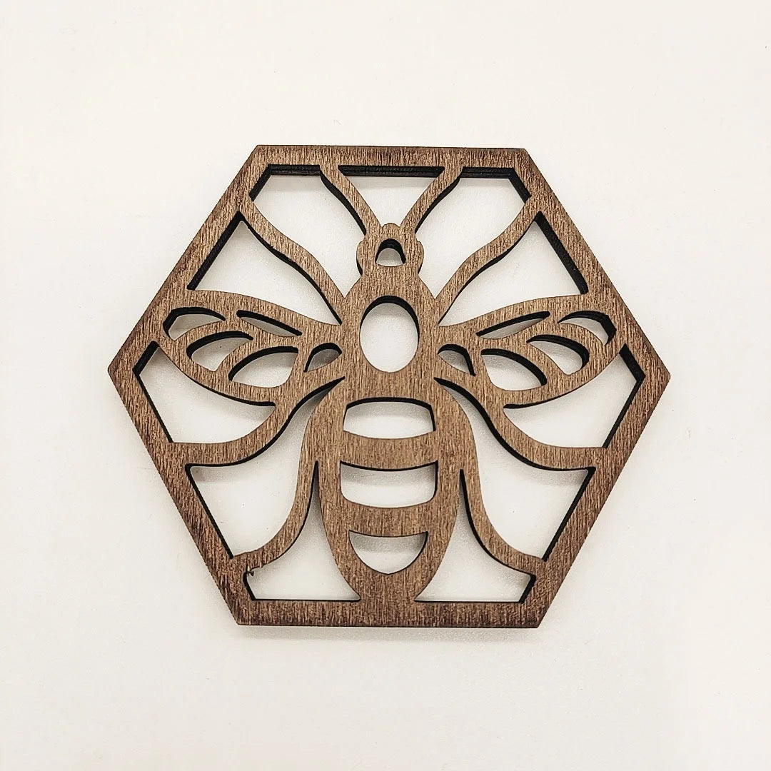 Wooden Crafts New Bee Decorative Board Wood Creative Beehive Coaster Pendant Multi-Purpose Crafts Custom Wood Decoration