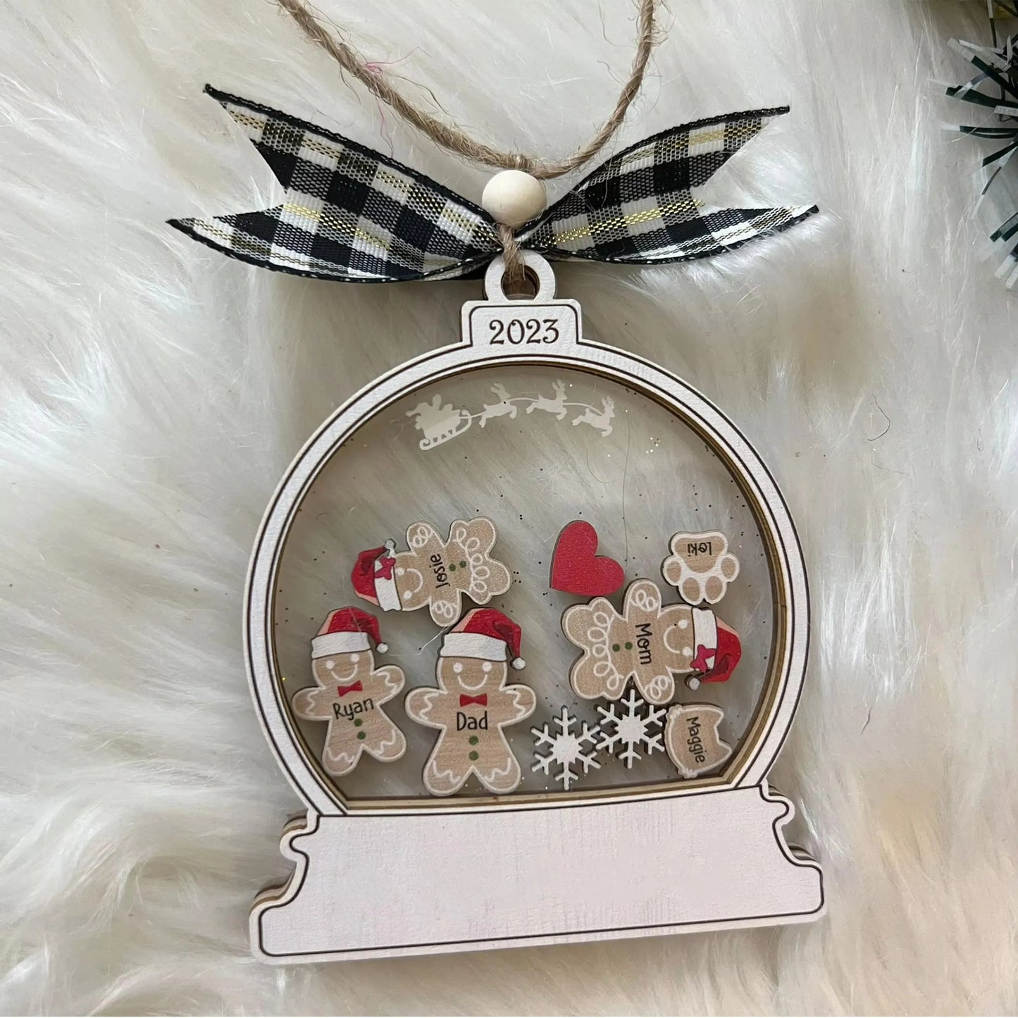 Personalized Gingerbread Hooded Family Christmas Ornaments, Custom Family Ornaments 2024 Cookie Ornaments Christmas Gifts