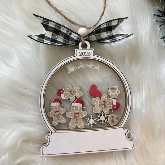 Personalized Gingerbread Hooded Family Christmas Ornaments, Custom Family Ornaments 2024 Cookie Ornaments Christmas Gifts