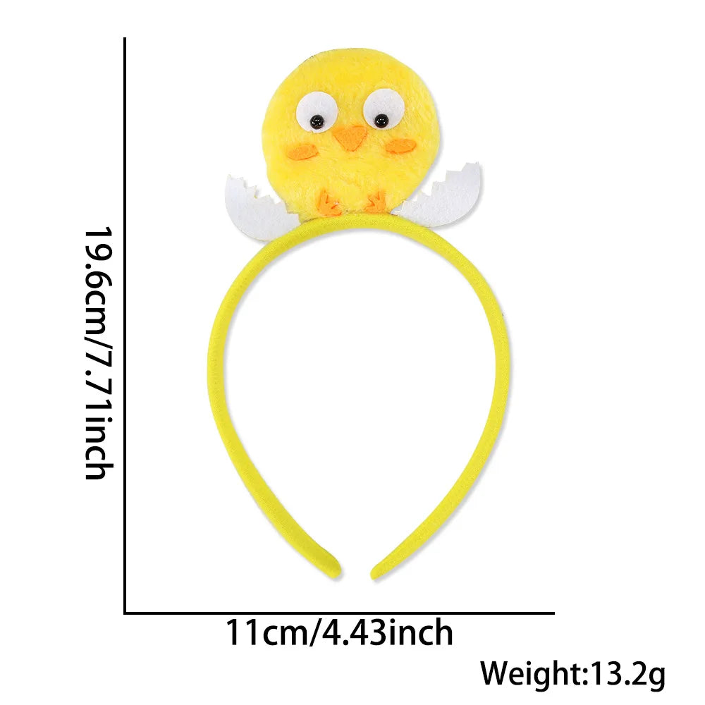 Easter and Thanksgiving 3 Headbands Chick Rabbit Head Pop Headgear Party Decorations Birthday Accessories Flash Easter Chicken Headband