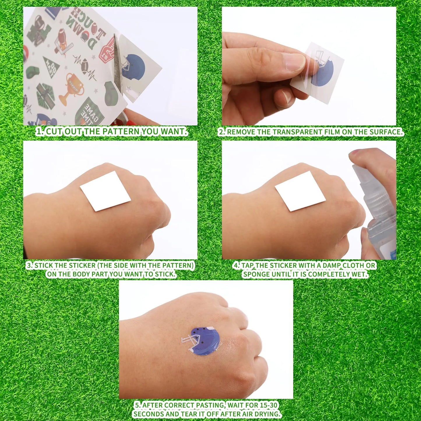 Birthday Party Football Temporary Tattoo-81, Sports Birthday Party Touchdown Team Party Supplies Football Game Party Decoration