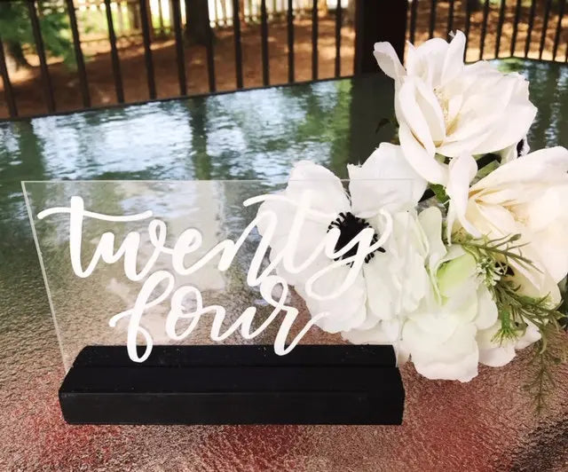 1 wedding party, letter acrylic table number wedding decoration custom acrylic table logo wedding transparent table number