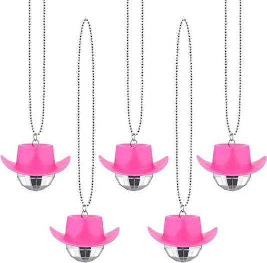 Bachelorette Party 1 Pink Cowgirl Bachelor Disco Party Loves 1970s Disco Accessories Mini Disco Ball Necklace