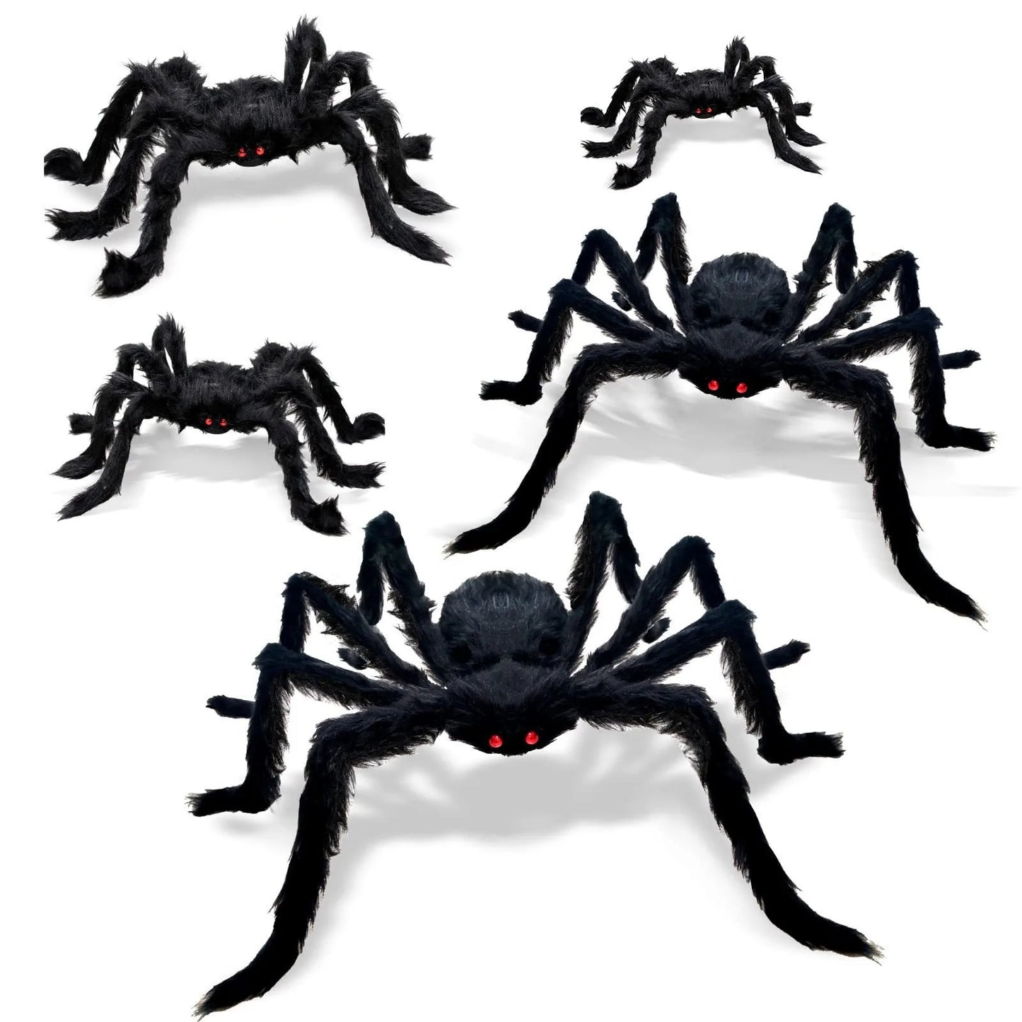 Halloween & Death Day 30cm Halloween Home Decor Yard Porch Ornaments Haunted House Realistic Artificial Spider Black Plush Halloween Giant Fake Spiders