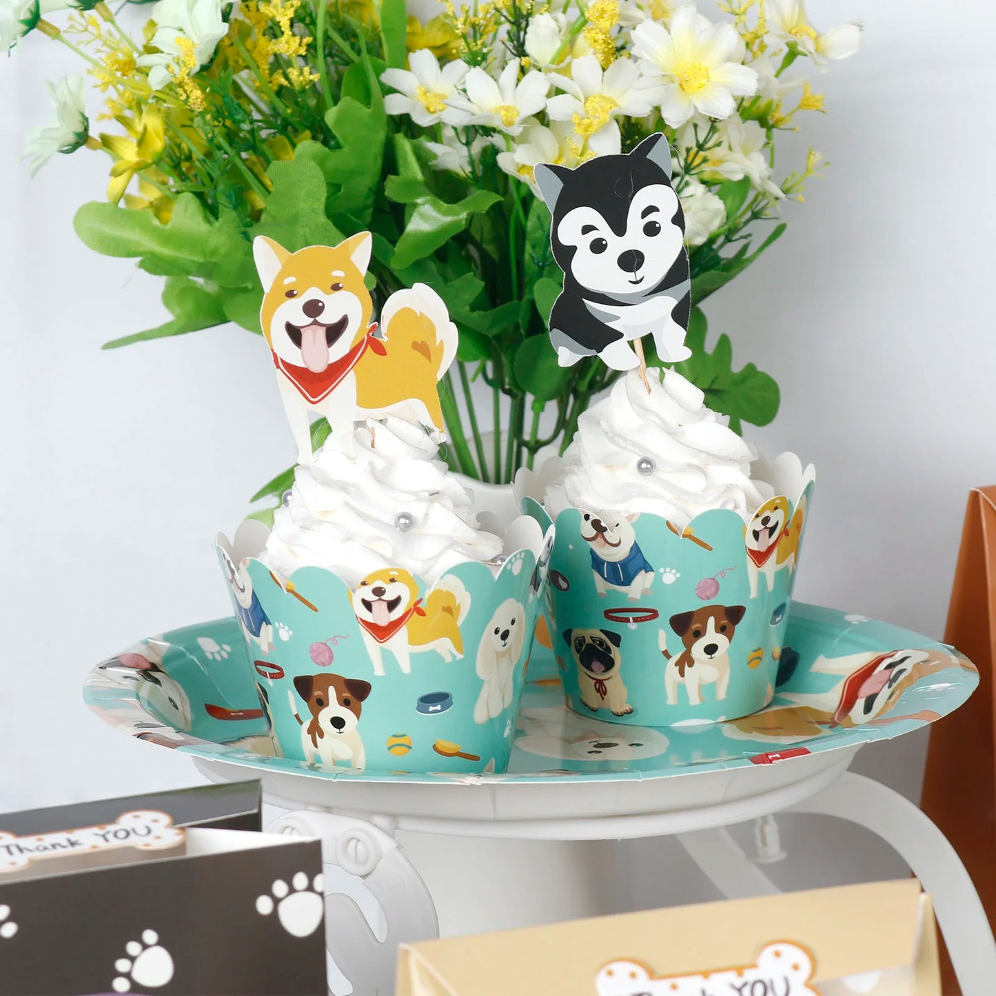 Birthday Party 2 Pet Birthday Party Supplies Tableware Set Claw Dog Children's Theme Disposable Birthday Party Supplies Dog Birthday Party Cake Gift Pack