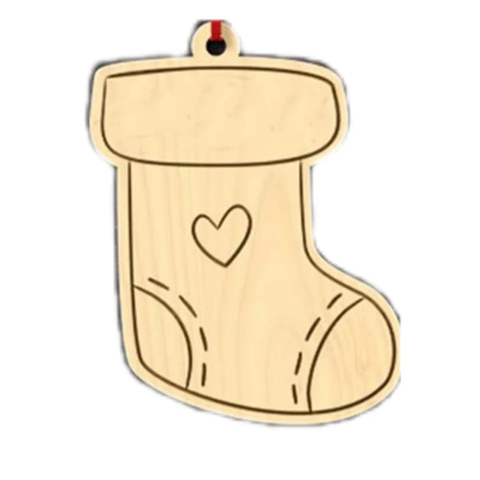 Christmas ornaments wooden pendants 8 pieces can be customized DIY Christmas gifts wooden crafts