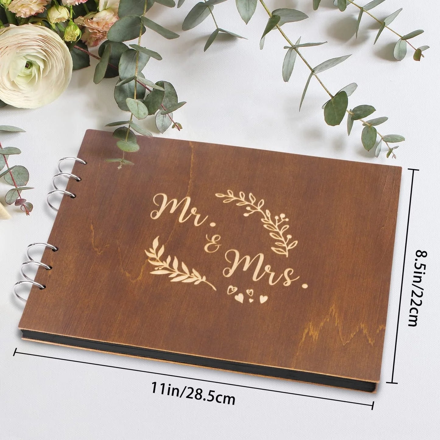 1 Wedding Party, Wooden Wedding Guestbook Memory Scrapbook