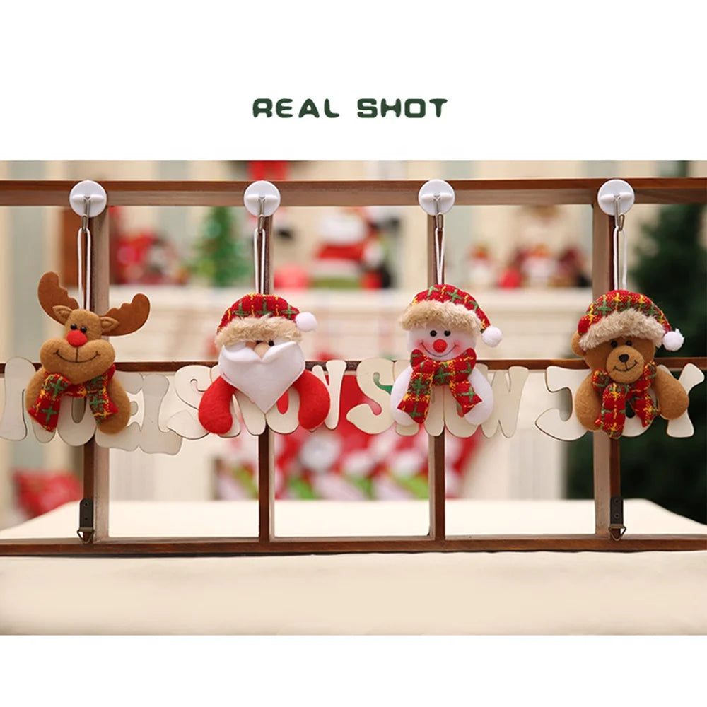 Christmas tree accessories doll dancing old man snowman deer bear fabric hanging gifts door wall hanging accessories