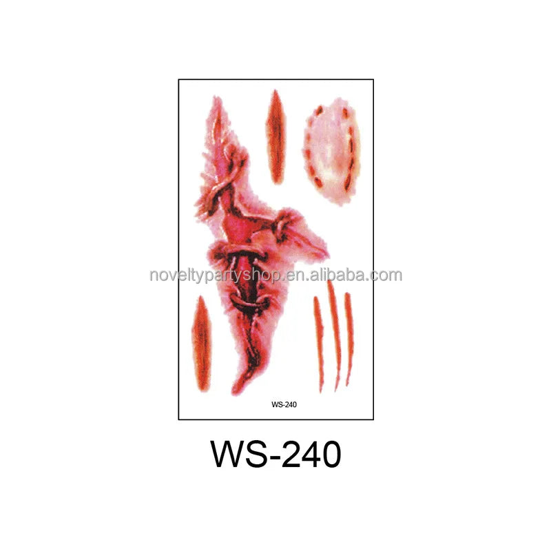 Halloween & Day of the Dead Halloween Makeup Fake Scar Tattoo Temporary Fake Bloody Wound Stitches Tattoo Stickers