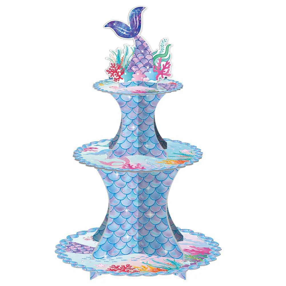 Birthday Party 2 Mermaid Tail Party Themed Cake Rack Triple Cupcake Rack Birthday Party Supplies Party Ornaments