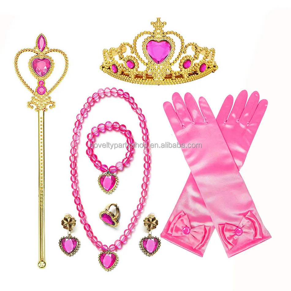 Birthday Party Princess Girl Accessories Costume Photography Props Gloves Headgear Horn Fairy Stick Jewelry Set Makeup Cosplay