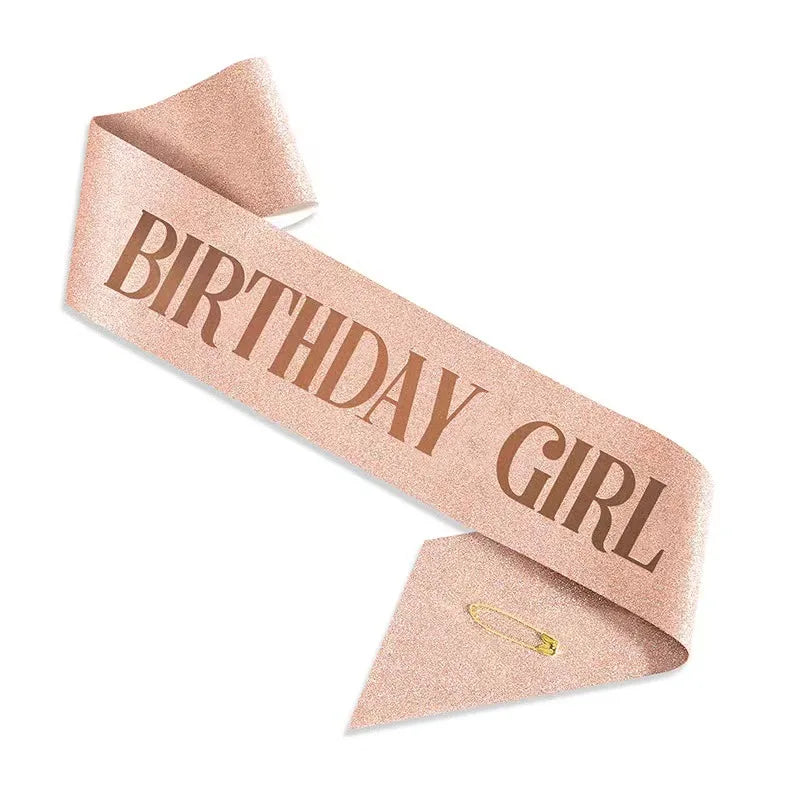 Birthday Party 2 Hot Sale Party Favorites Rose Gold Birthday Crown and Girls Birthday Party Belt