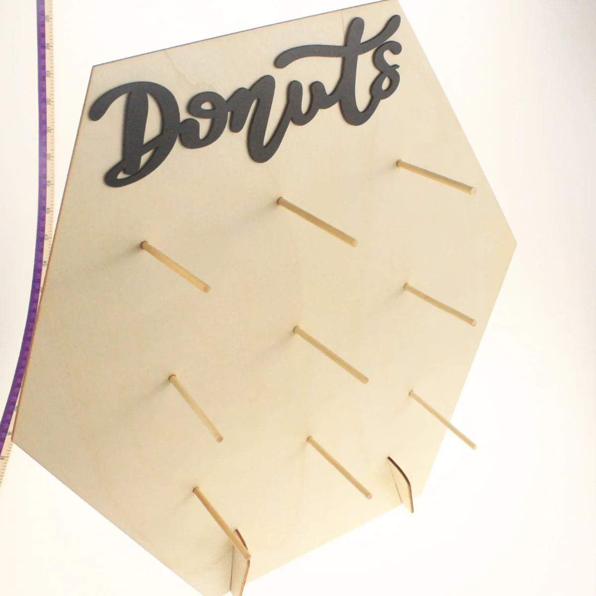 Wooden Crafts, Fashion Hexagonal Wooden Donut Holder Wedding Accessories Birthday Party Home Crafts Wooden Decorations Holder Donut