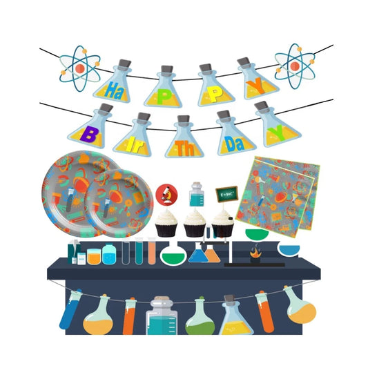 Birthday Party 2 Chemistry Lab Birthday Theme Support Lab School Classroom Kids Paper Decoration Mad Scientist Party Supplies