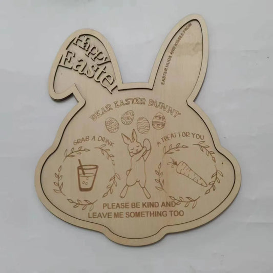 New Product Ideas 2024 Easter Party Decoration Easter Rabbit Tray Rabbit Wooden Tray Children's House Party