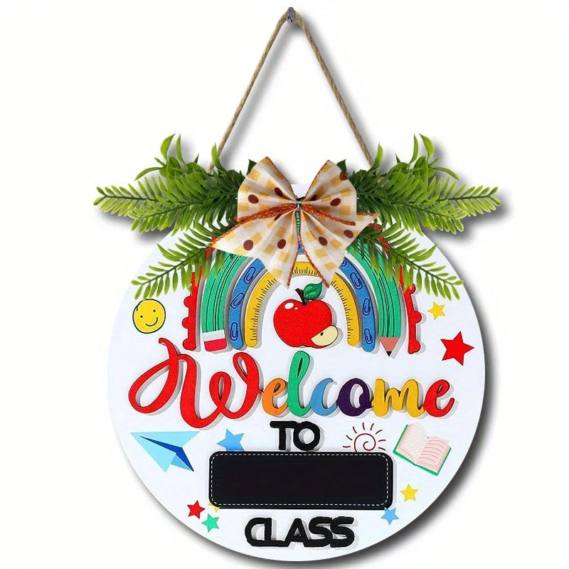 Wooden crafts, wooden decoration classroom birthday party can write round board logo home decoration wall wooden scene decoration