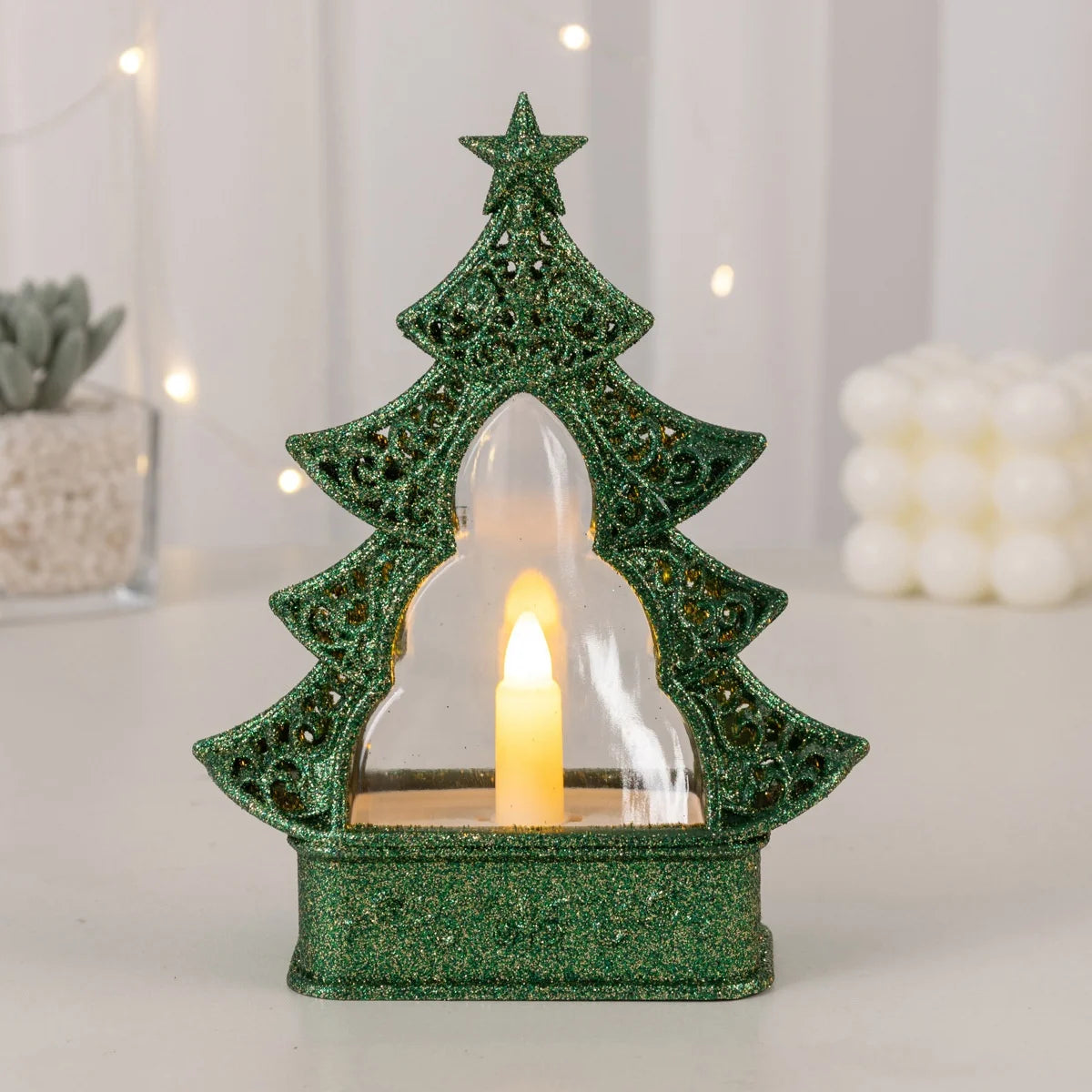 Novelty Glitter Christmas Tree Light Emitting Diode Lights Up Christmas Battery Powered Christmas Tree Table Decorative Lights